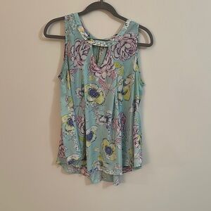 Green Asymmetrical Cut Out Tank Top